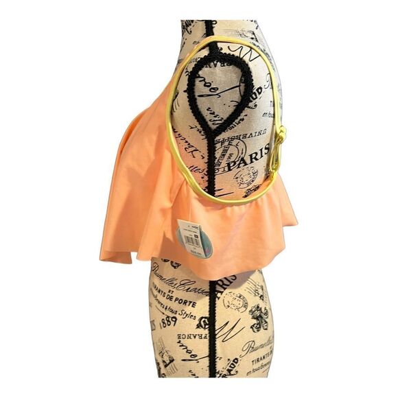 NWT Ruffled Peach Colored Tankini Top Size 1X - Picture 2 of 8